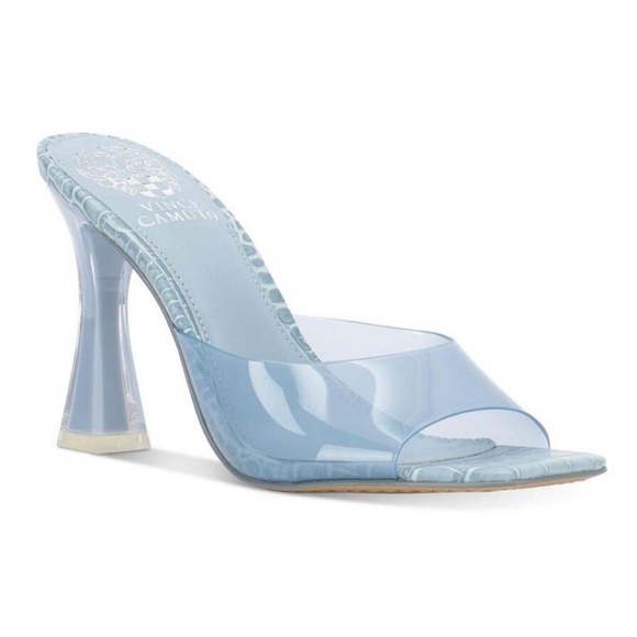 Vince Camuto Shoes - Vince Camuto Rendivi Square Toe Clear Embossed 
Slide Heels